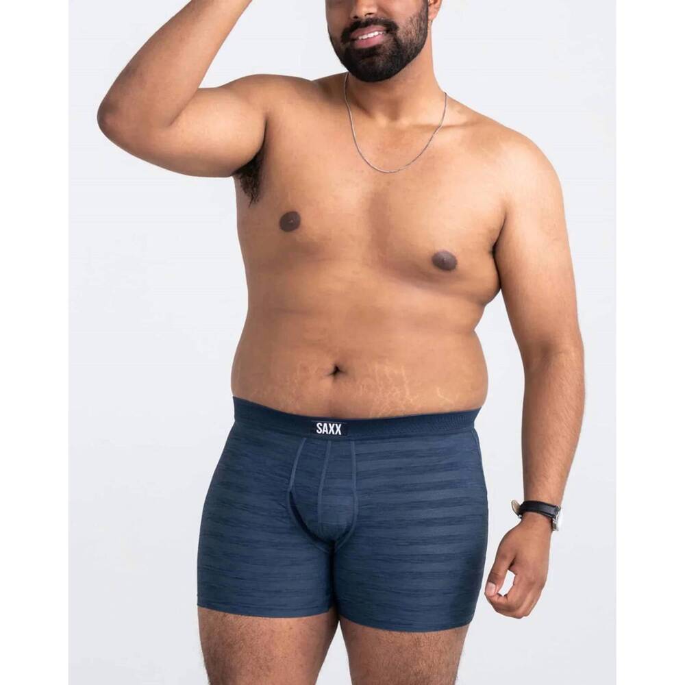 NEW SAXX droptemp cooling mesh boxer brief in dark denim heather